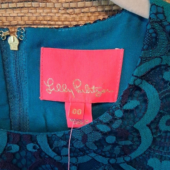 πβ¨ NWT Lilly Pulitzer Georgie Dress β Valencia Teal π Size 00 - Picture 6 of 12